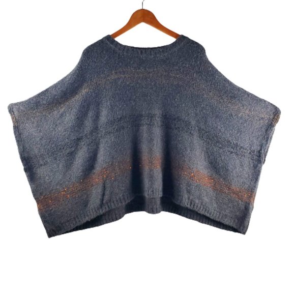 By Together Oversized Grey Poncho Sweater with Dolman Sleeve.New!!! - Picture 2 of 6